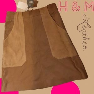 🆕H&M Leather & Suede Skirt